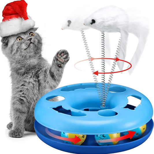 Cat Play Set Roller Tracks with Catnip Spring