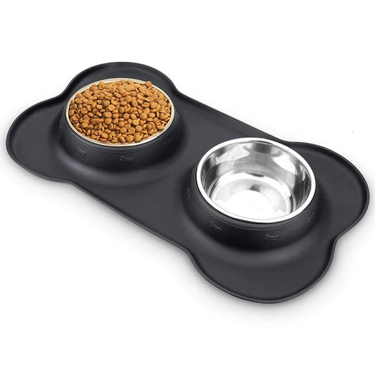 Double-Delight Doggie Dining Paw-Proof Bowls with Super Grip
